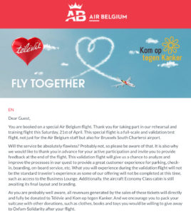 Air Belgium rehearsal flight